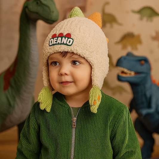 Warm Winter Hat Dinosaur Style Age 1-6y