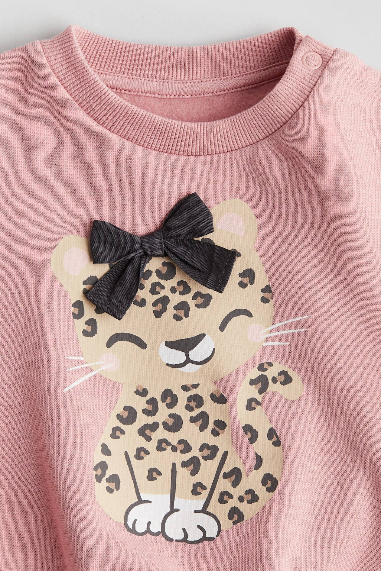 Girls Light Cotton Leopard Sweatshirt | Size 3-10y