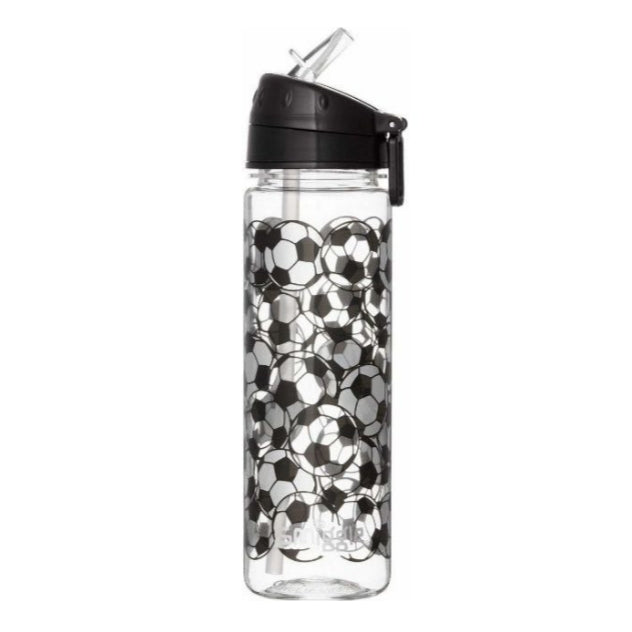 Smiggle Water Bottle -Silver  Football | 650ml