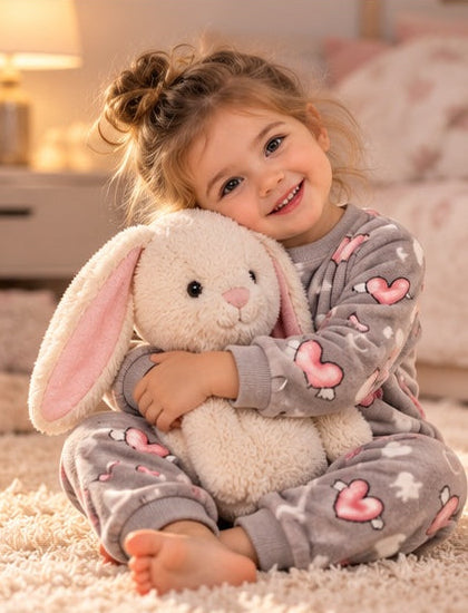 Kids’ Warm Winter Heart Pajama Set | 1–6Y