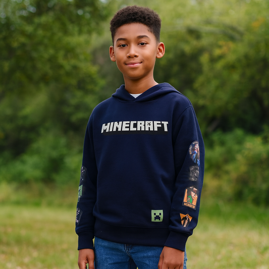 Hoodie Cotton Minecraft Design Size 5-14y