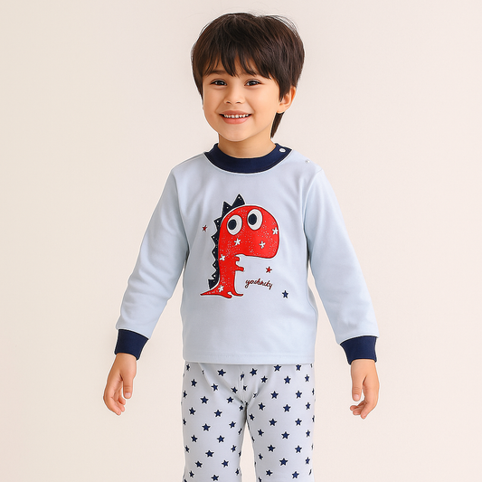 Pijama For Kids Long Sleeve Dinosaurs Design Size 5-6y
