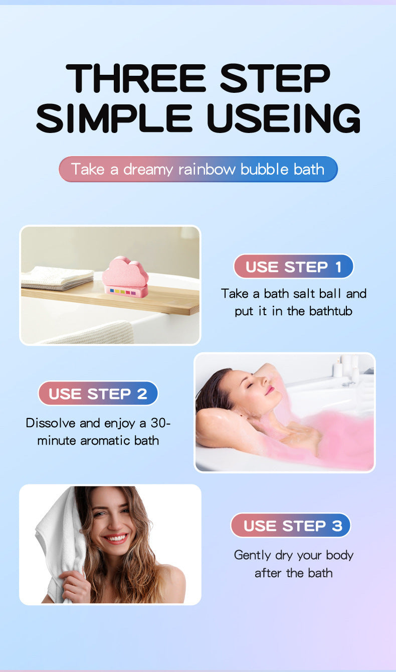 Cloud Bath Bombs Rainbow Foam | gentle cleansing , skin care and relaxation