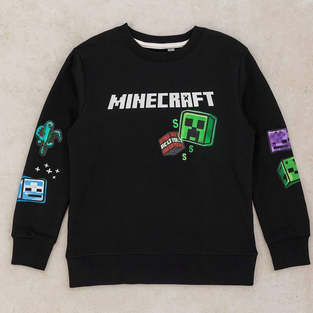 Sweatshirt With Fleece Primark Minecraft Design Size 9-15y