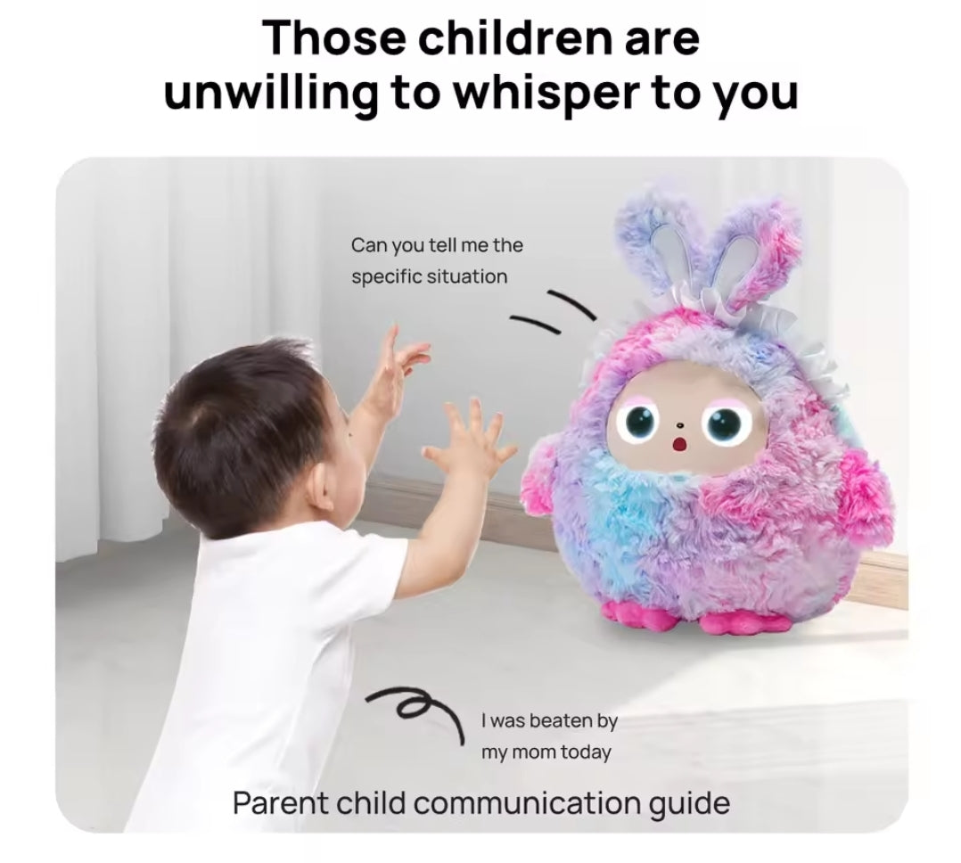 AI Plush Toy Smart Voice & Led Eyes Interactive Companion Rechargeable 3-12y