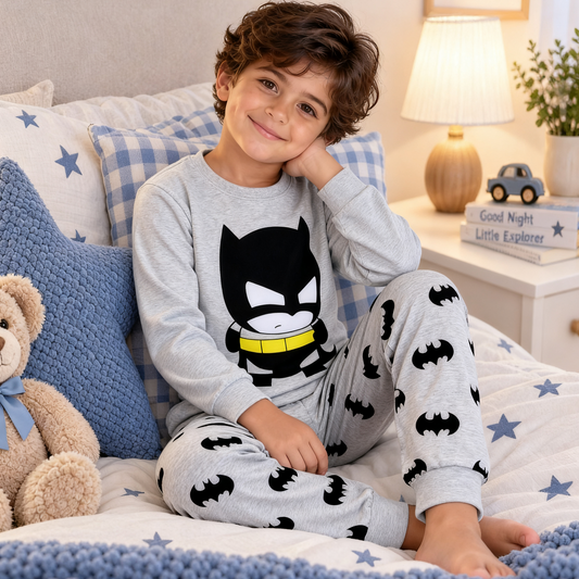 Boys’ 100% Cotton Batman Pajama Set | 0–8Y