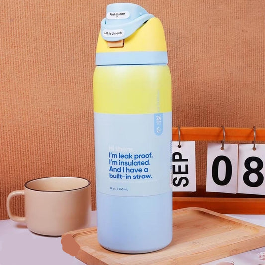 Owala Bottle Stainless Steel Free Sip Leak-proof Yellow&Blue 950ml