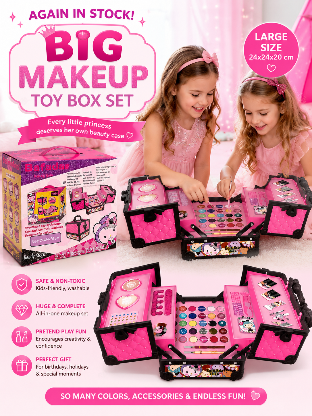 Kids Makeup Set For Girls – Princess Cosmetic Beauty Box✨💄