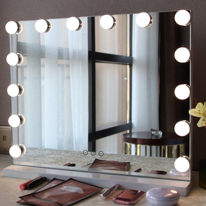 LED Makeup Mirror With Light Bulbs USB Charger 15 LEDS