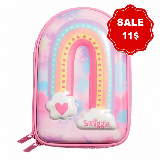Smiggle Pencil Case | Hardtop | Pink Rainbow