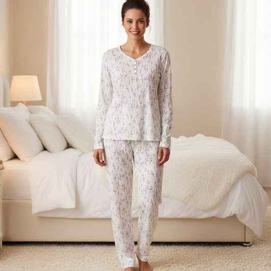 Pyjama For Women Lavender Design Size S-XL