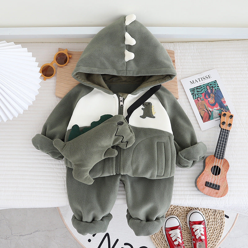 Warm Outfit For Boys Dinosaur Set Of 3 Pcs Size 1-6y