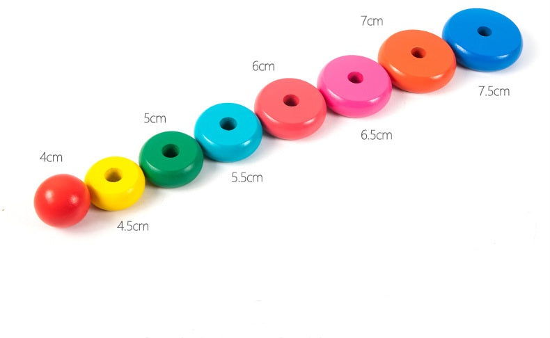 Wooden Rainbow Stacking Tower for Kids | 36 Months+