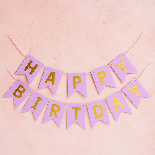 Happy Birthday Letters Decoration Purple And Gold