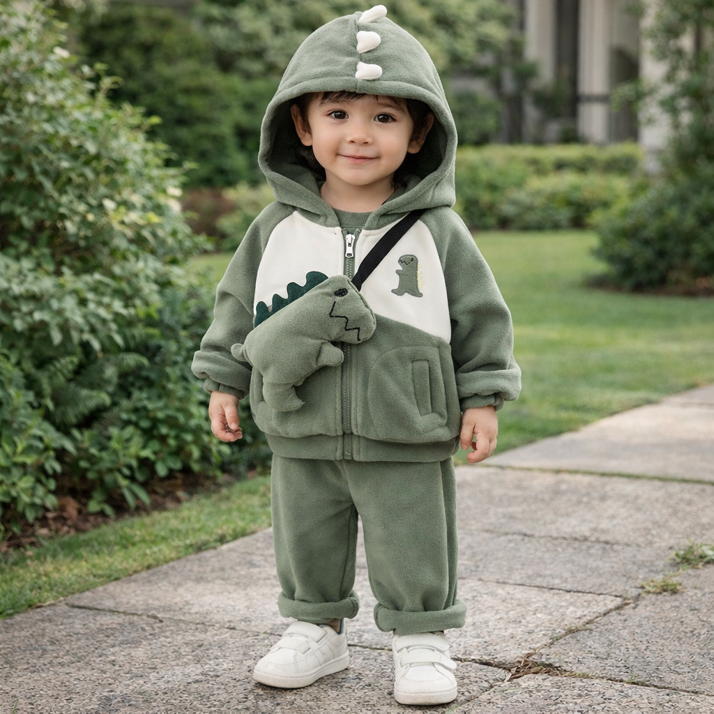 Warm Outfit For Boys Dinosaur Set Of 3 Pcs Size 1-6y