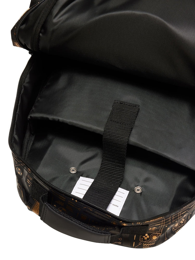 Smiggle Backpack | Light Up Wheels | Gold Football