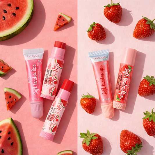Soft Tender Lips | Lip Gloss + Lip Balm | Fruits Flavors