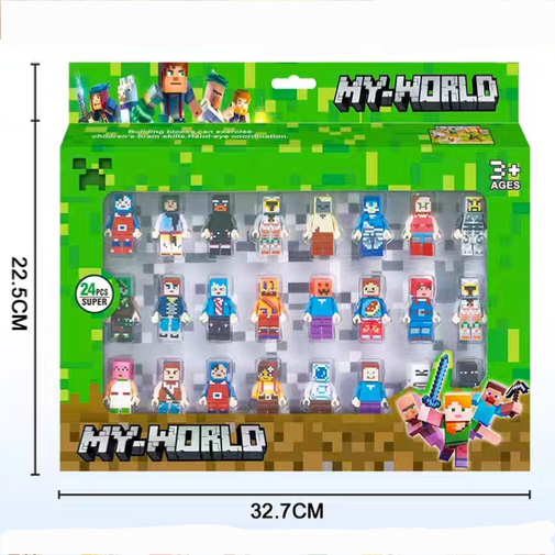 Minecraft MY-WORLD Minifigures  24 Pcs With Accessories