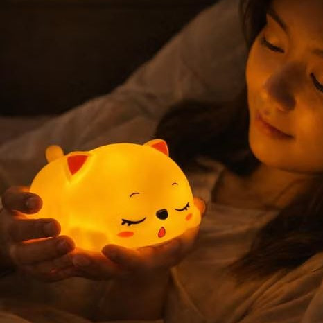 Snoring Cat Silicone Night Light | Usb Rechargeable | 3+