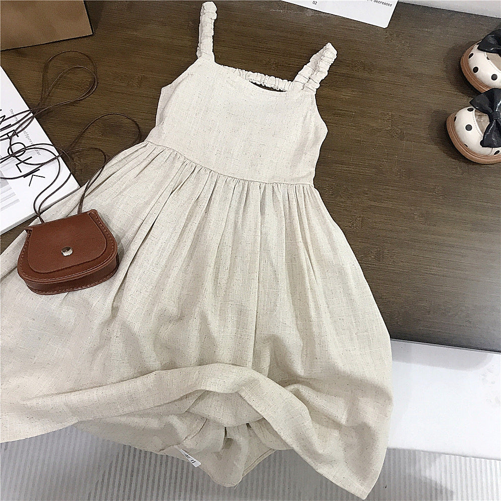 Girls Cotton Linen  Dress  - Soft Summer Wear  (9-10y)