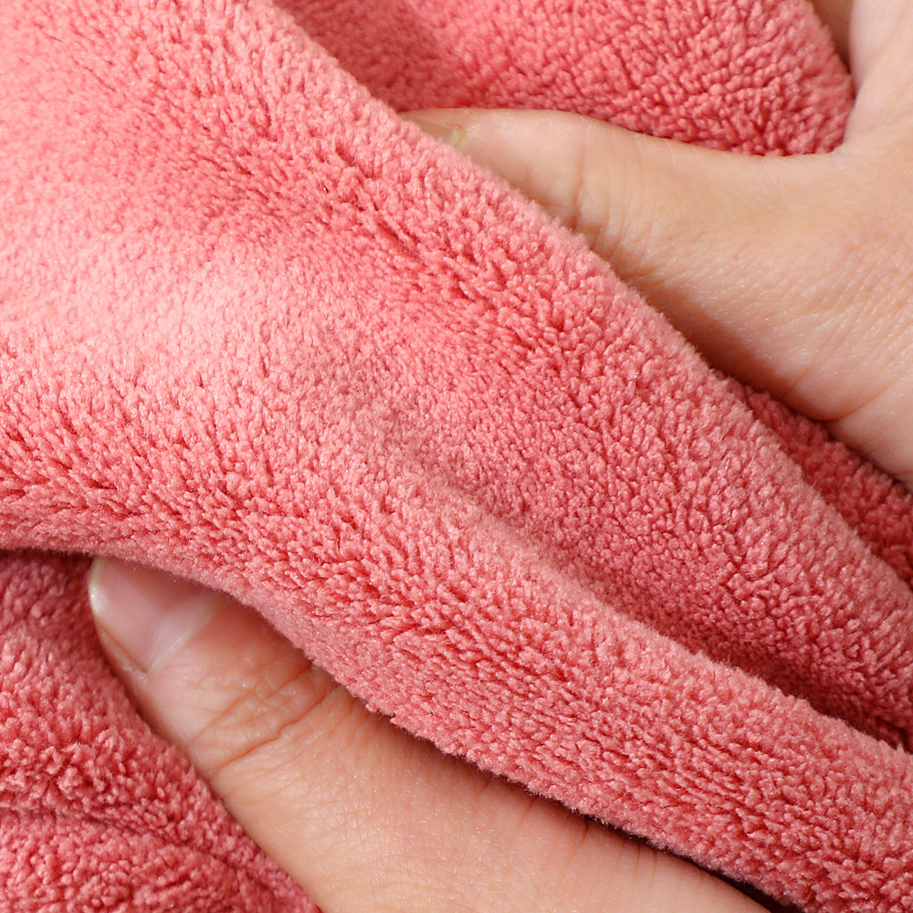 Cute Cartoon Coral Fleece Hanging Hand Towel – 23 × 18 cm