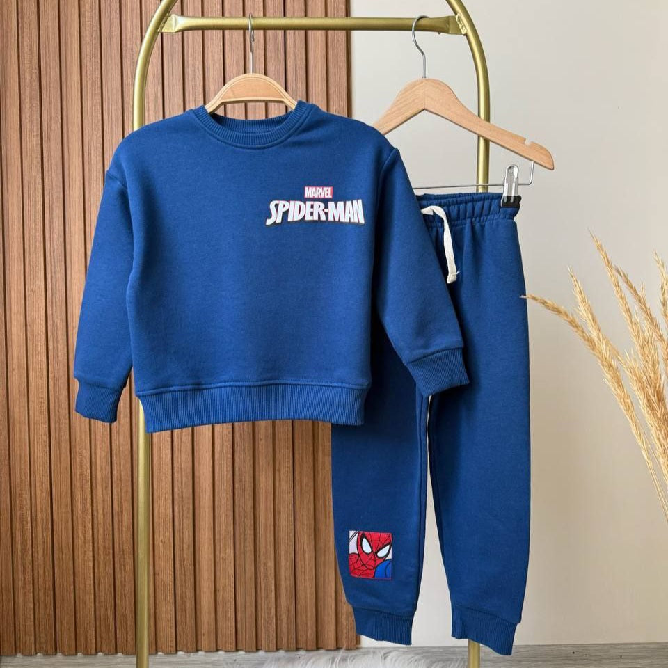 Blue Spiderman Outfit Cotton 100% 2-8y