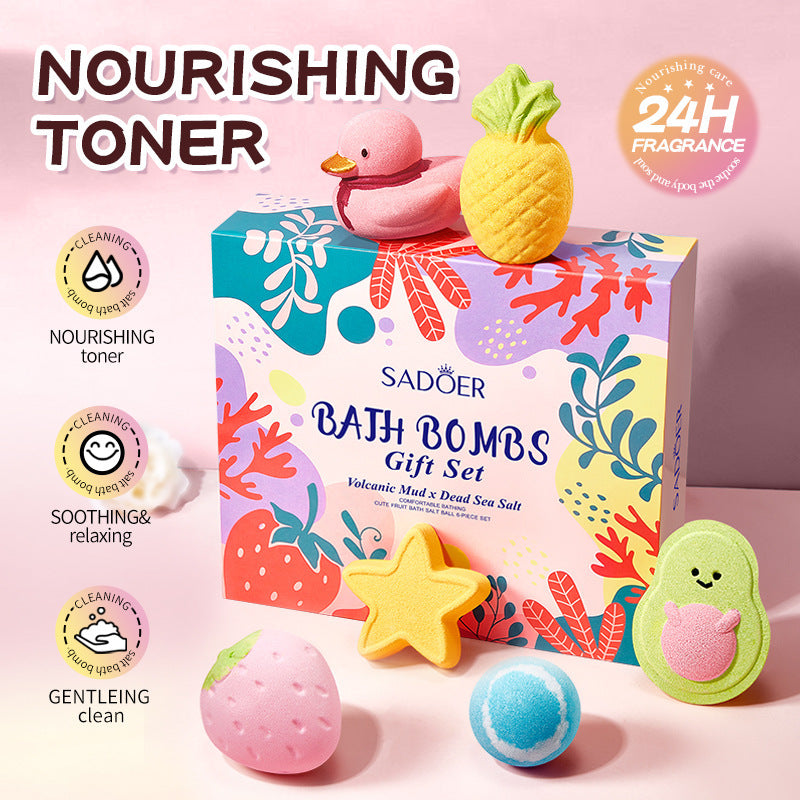 Bath Bombs Gift Set - Volcanic Mud & Dead Sea Salt | 6 Pcs