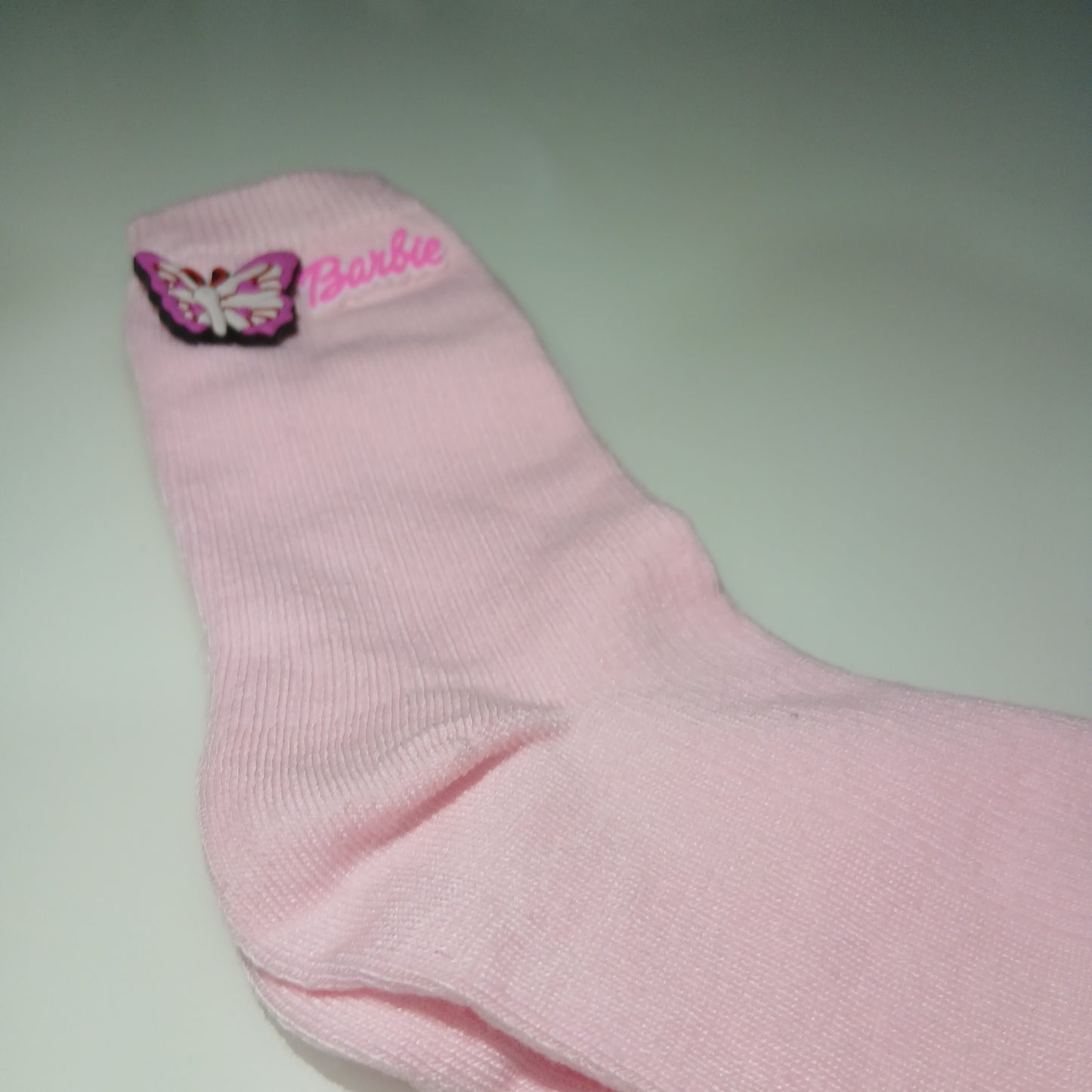 Long Socks Cotton Pink Barbie Design Size 30-36