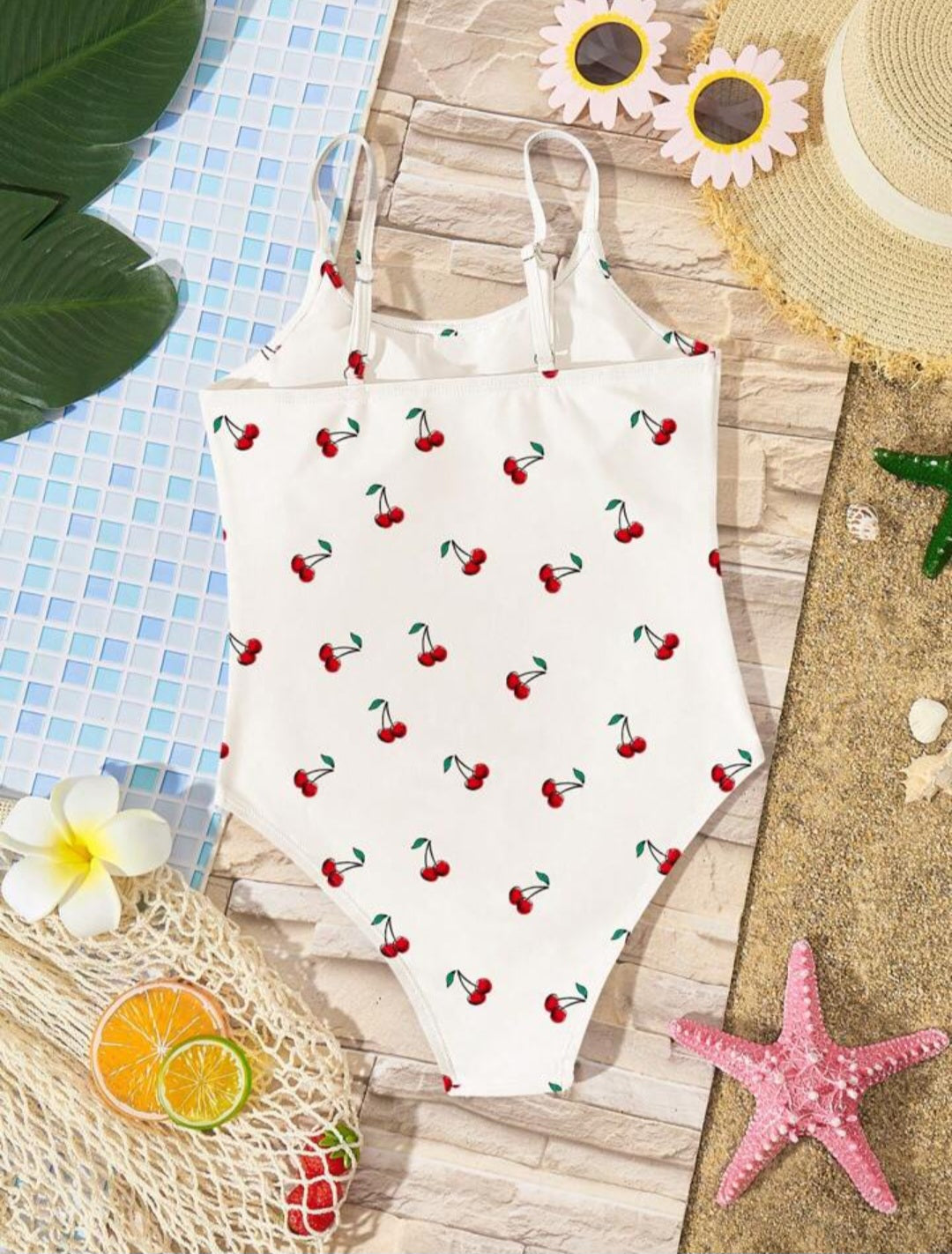 Cherry Print 1 pcs Swimsuit for kids | Size 5-12y
