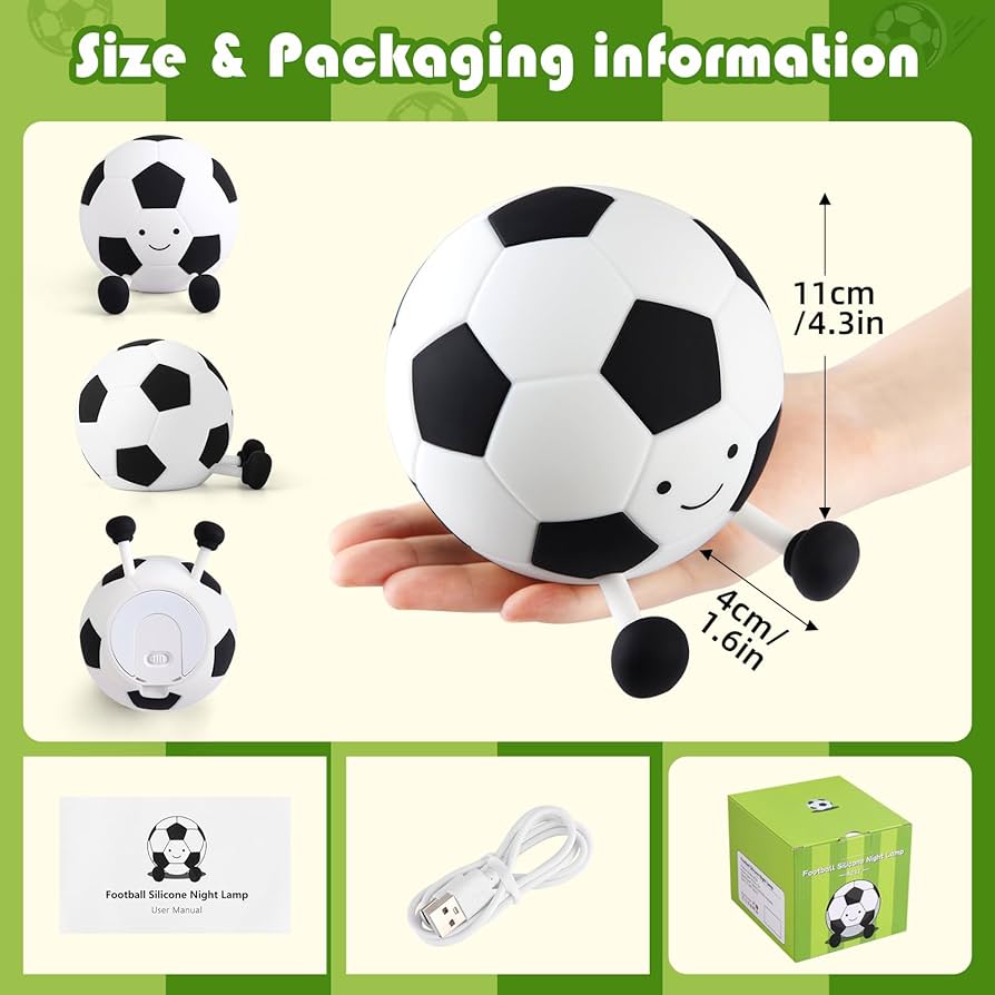 Football Night Light Multicolor Glow | Usb Rechargeable | 3+