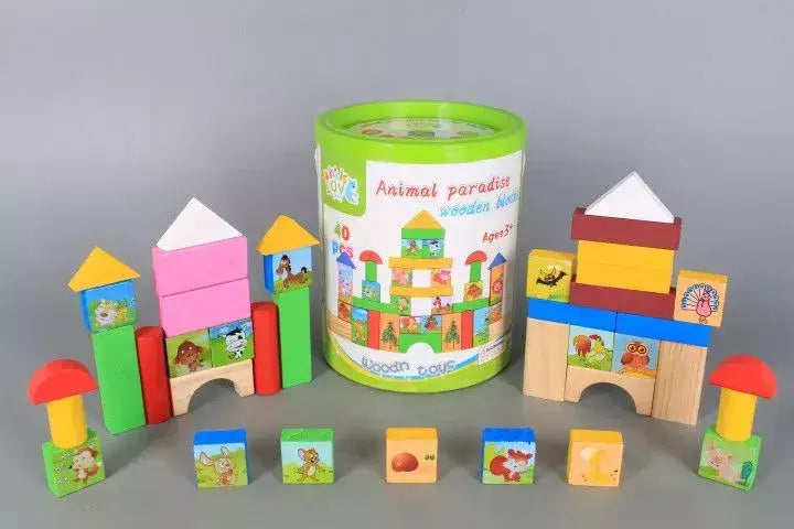 Wooden Blocks Toy For Kids 40 Pcs