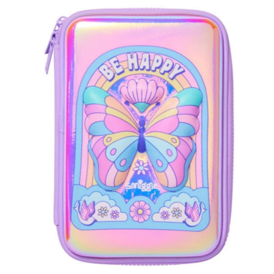Smiggle Pencil Case | Hardtop | Purple Butterfly