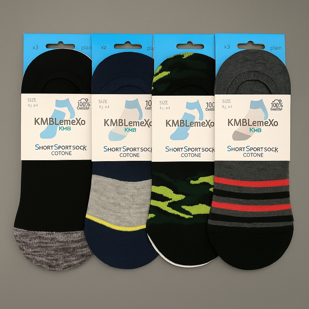 Short Socks Cotton Men 3 Pairs Set Size 42-44