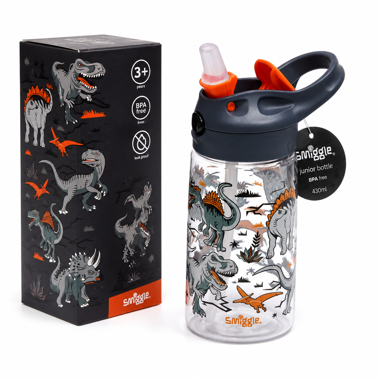 Smiggle Water Bottle | Dinosaur | 430ml
