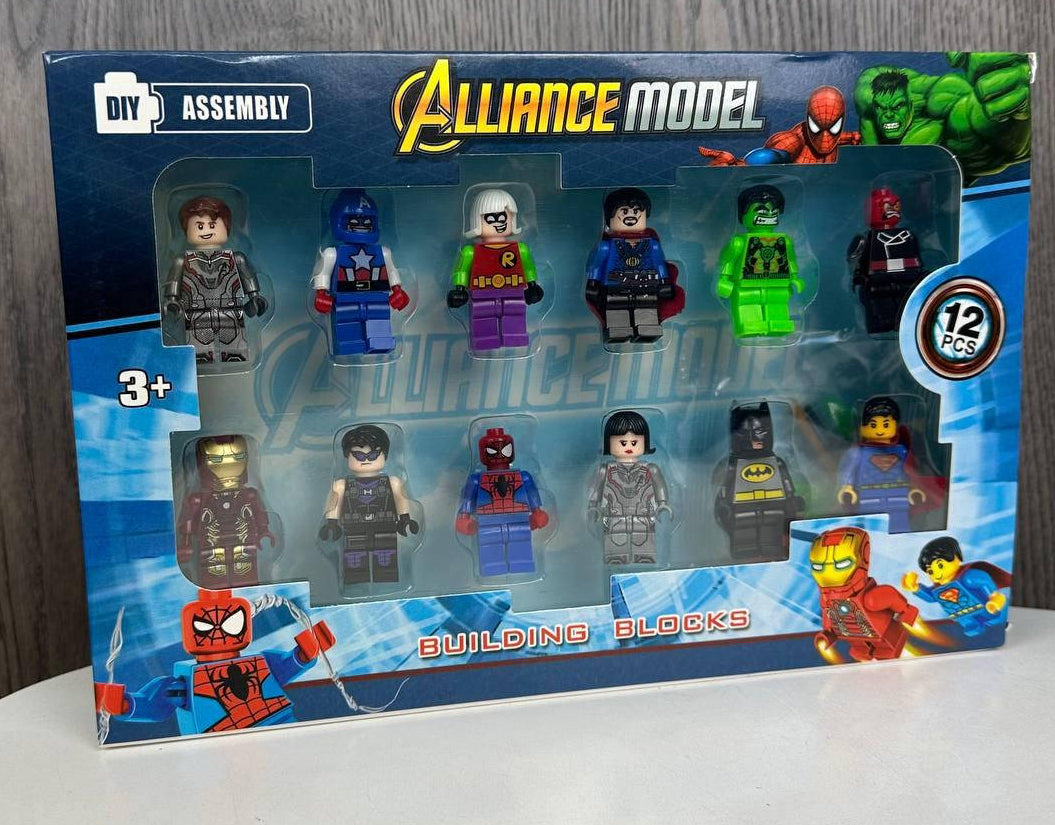 Alliance Model Super Heroes Building Blocks 12 Pcs With Accessories