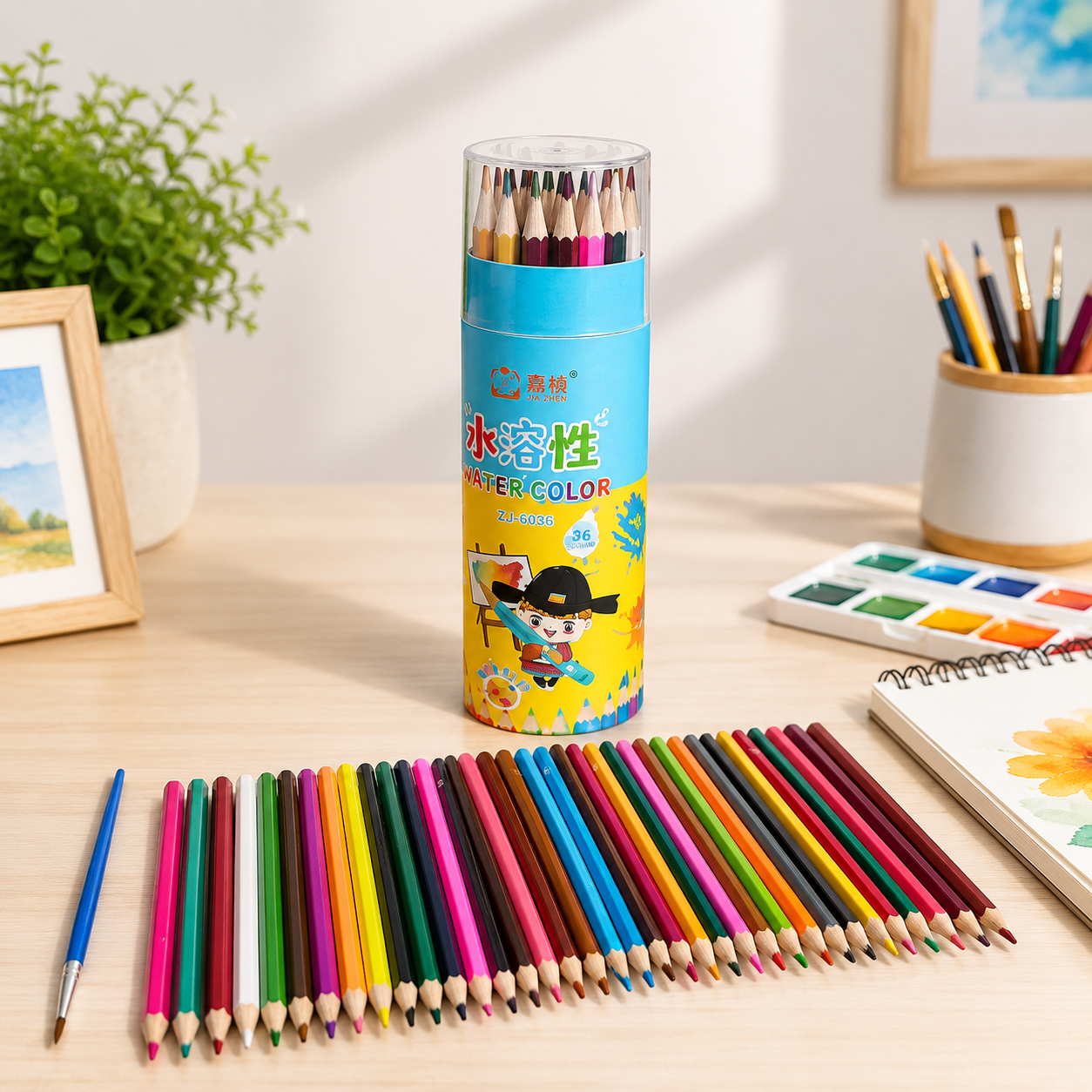 Water Color 36 Pencils Set With Brush