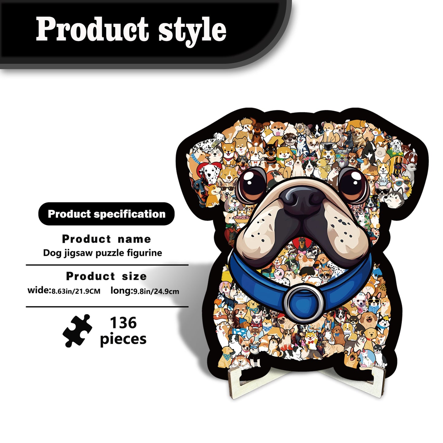 Dog Wooden Jigsaw Puzzle – 160 Pieces | 25002