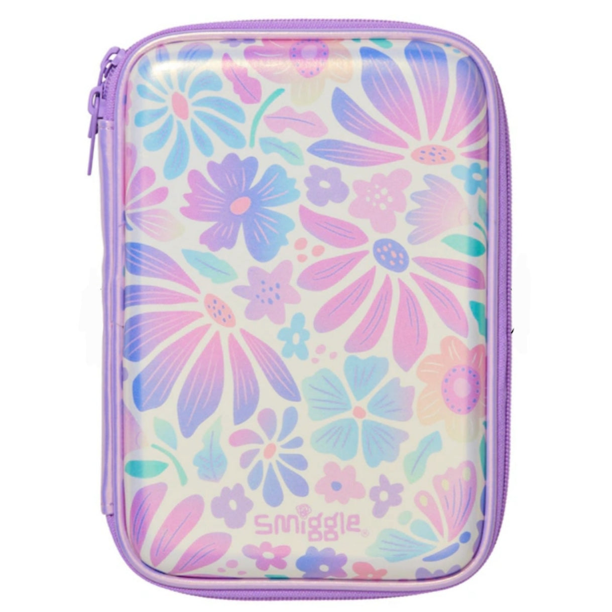 Smiggle Pencil Case | Hardtop | Bloom Flowers | 21.5×15×4.5cm