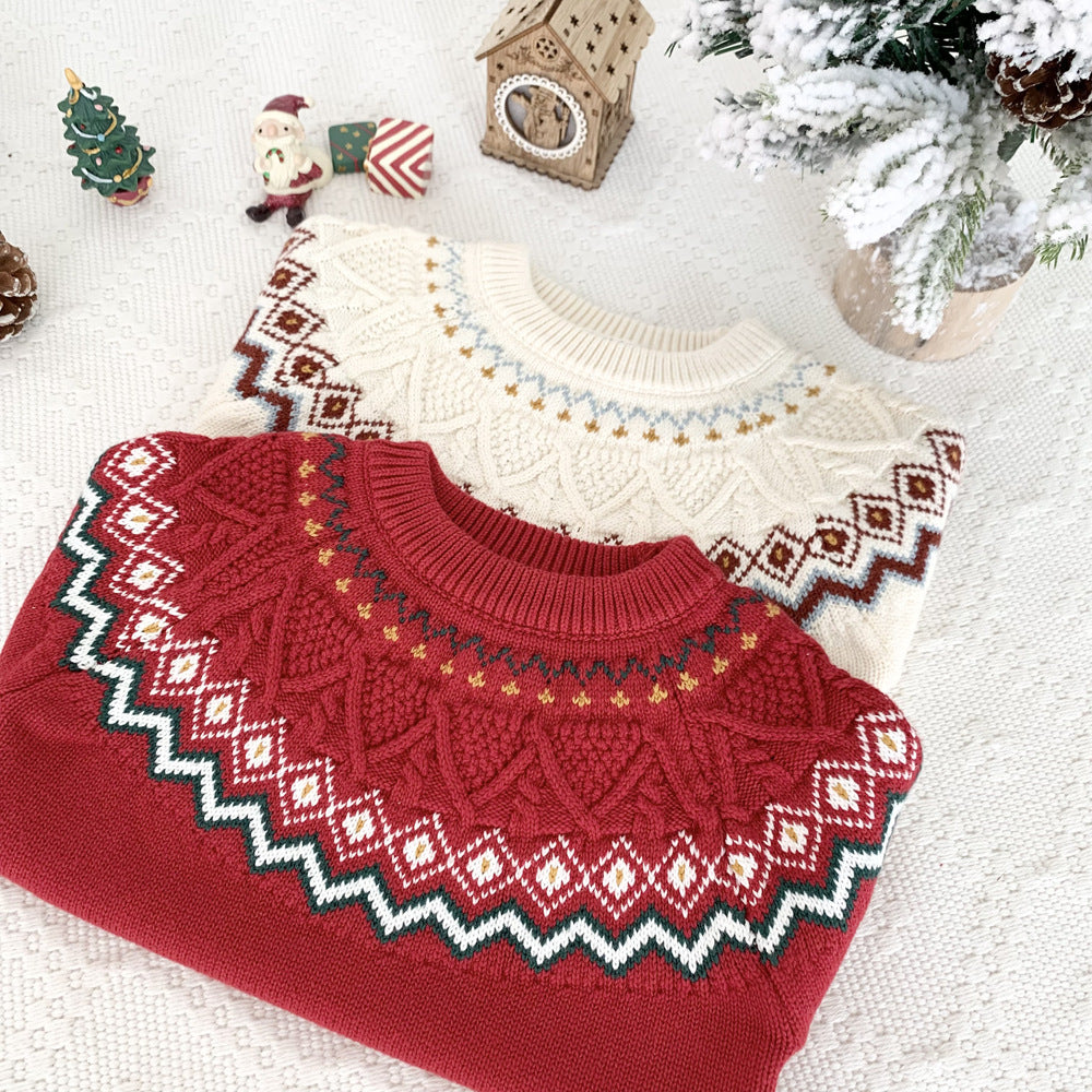 Kids’ Christmas Fair Isle Knit Sweater | 3–10Y