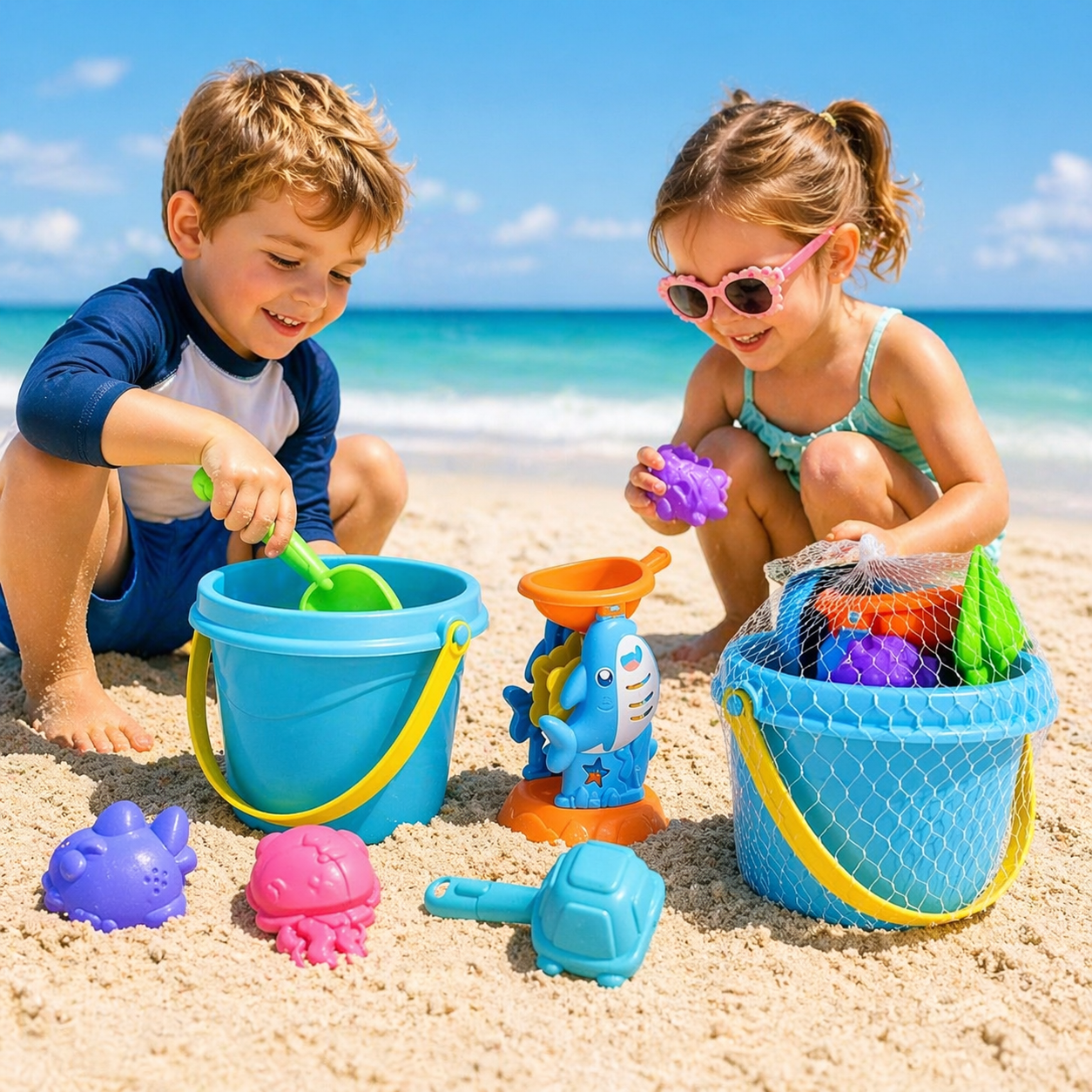 Beach Bucket Sand Toy Set For Kids | 3+