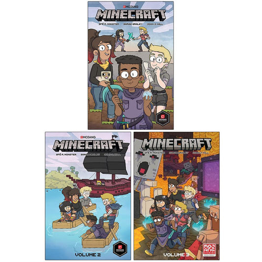 Minecraft 3 Books Set Graphic Novel Volume 1-3 Collection