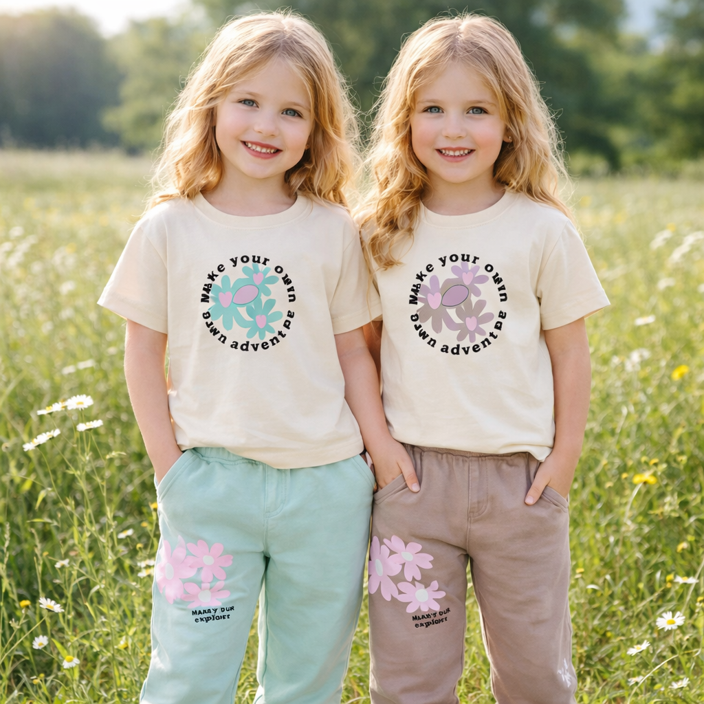 Girls Cotton Flower Design – Soft Summer Outfit (4–5Y)