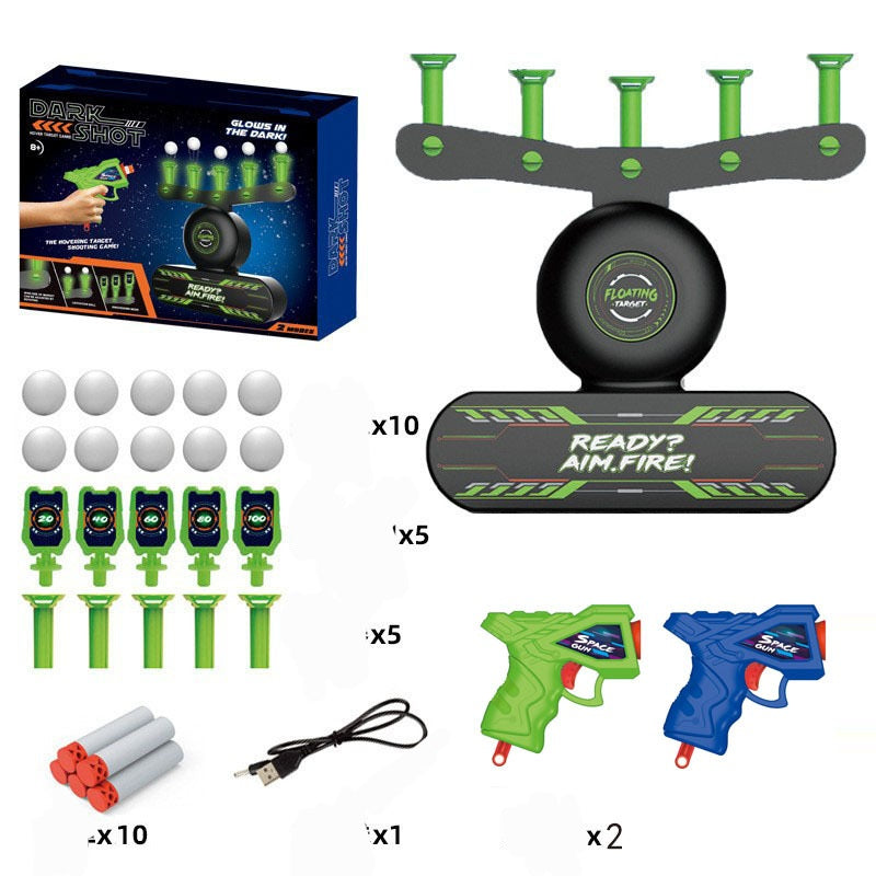 Glow-in-the-Dark Floating Target Shooting Game | 2 Blasters & 10 Foam Balls | 8+