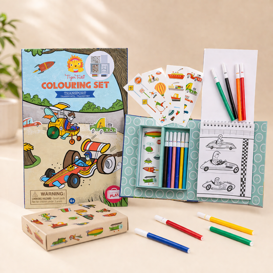 Colouring Set - Transport | Tiger Tribe | Hard Cover | 4+