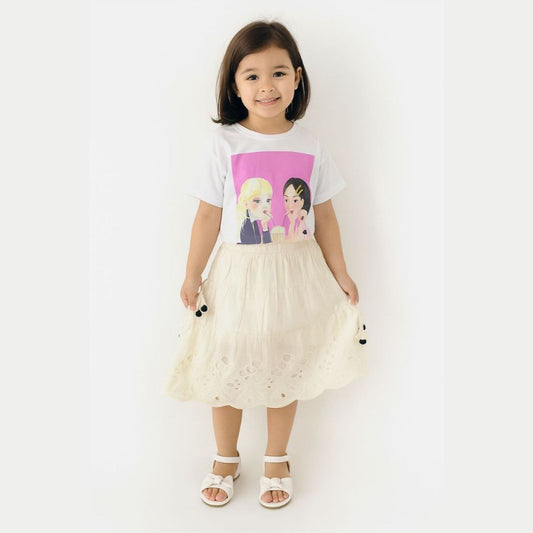 Outfit For Girls Set Of 2 Pcs Tshirt&Skirt Brand Zara Size 6y