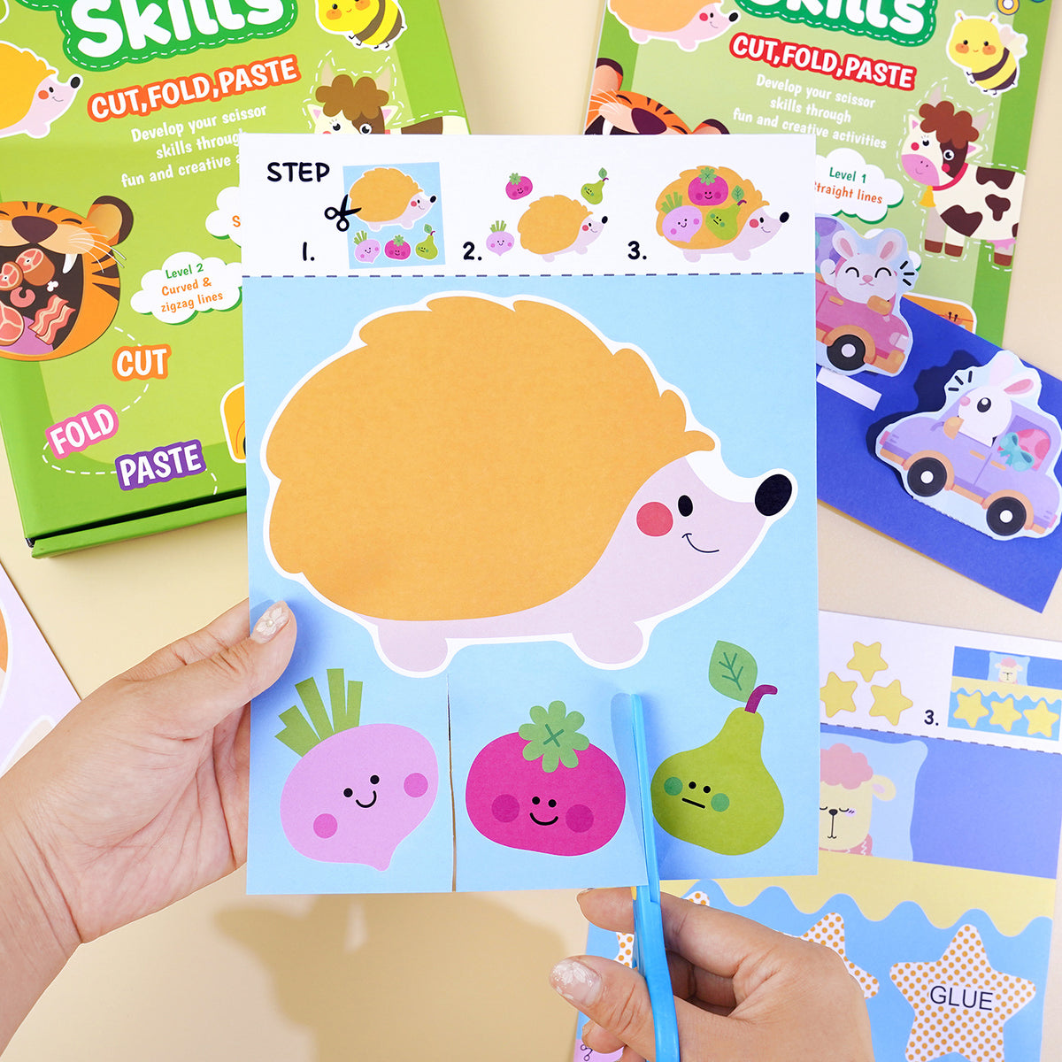 Scissor Skills Cut, Fold & Paste Activity Kit – 25 Activities | 3+