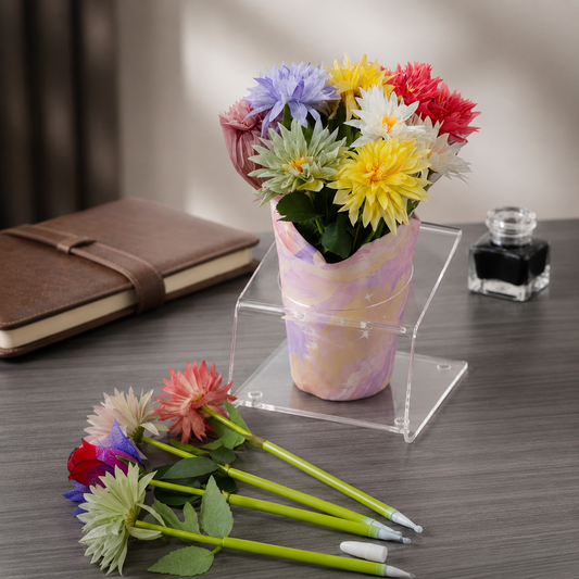 Decorative Artificial Flower Pen – Assorted Designs