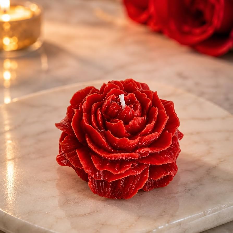 Peony Flower Candle | Pink or Red Decorative Candle