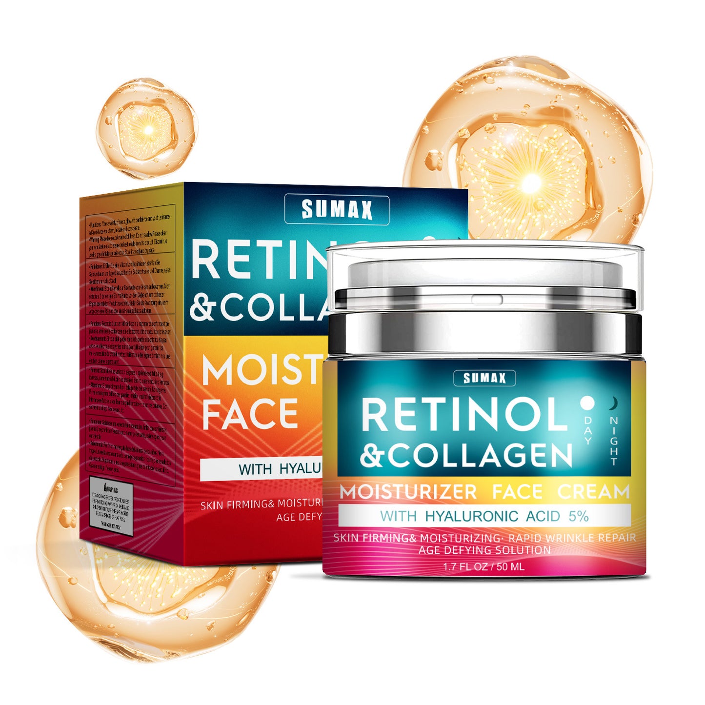 Retinol Cream for Face - Facial Moisturizer with Collagen  50ml
