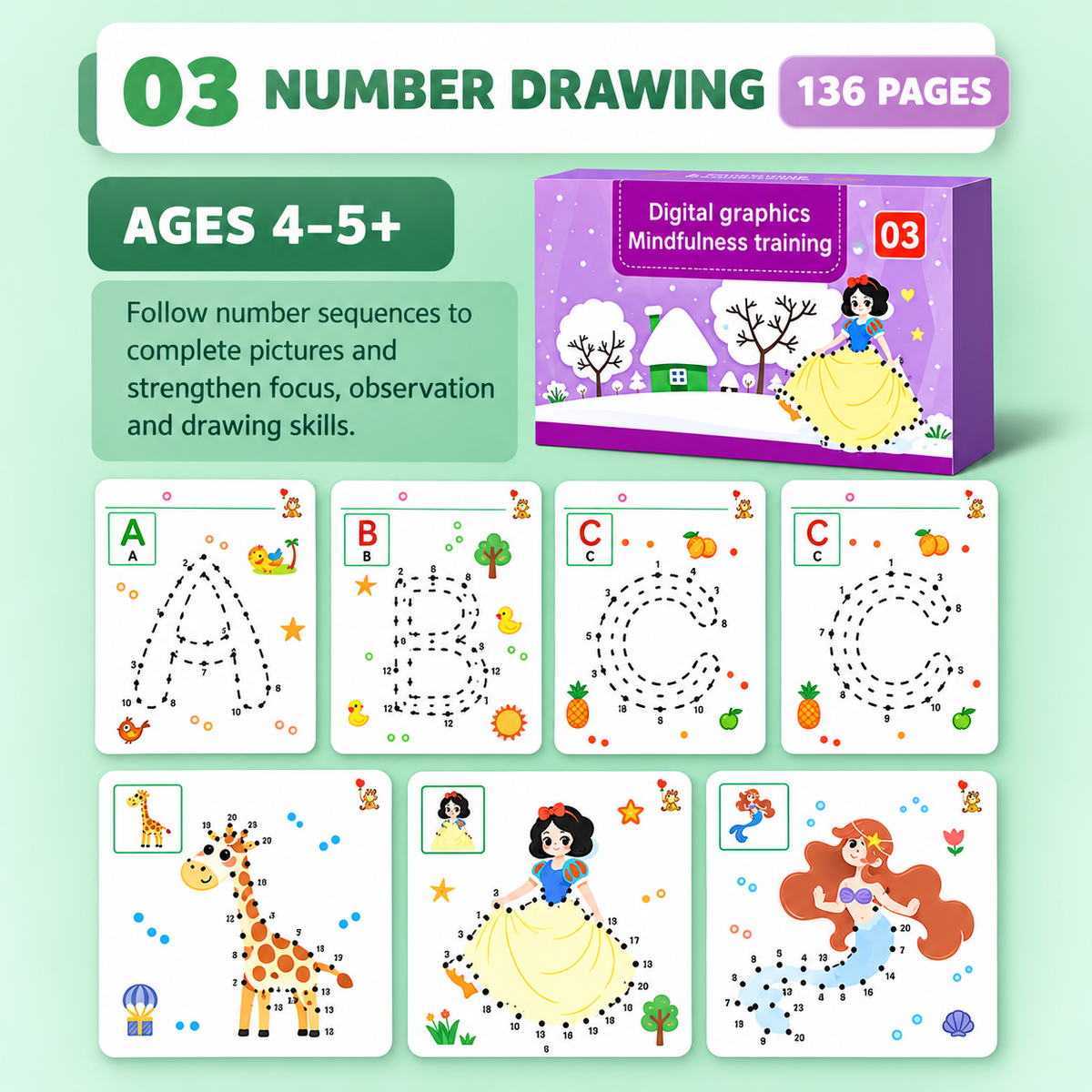 Reusable Pen Control & Tracing Activity Book Set | Size 14.5×21.5×5cm | 2+